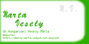 marta vesely business card